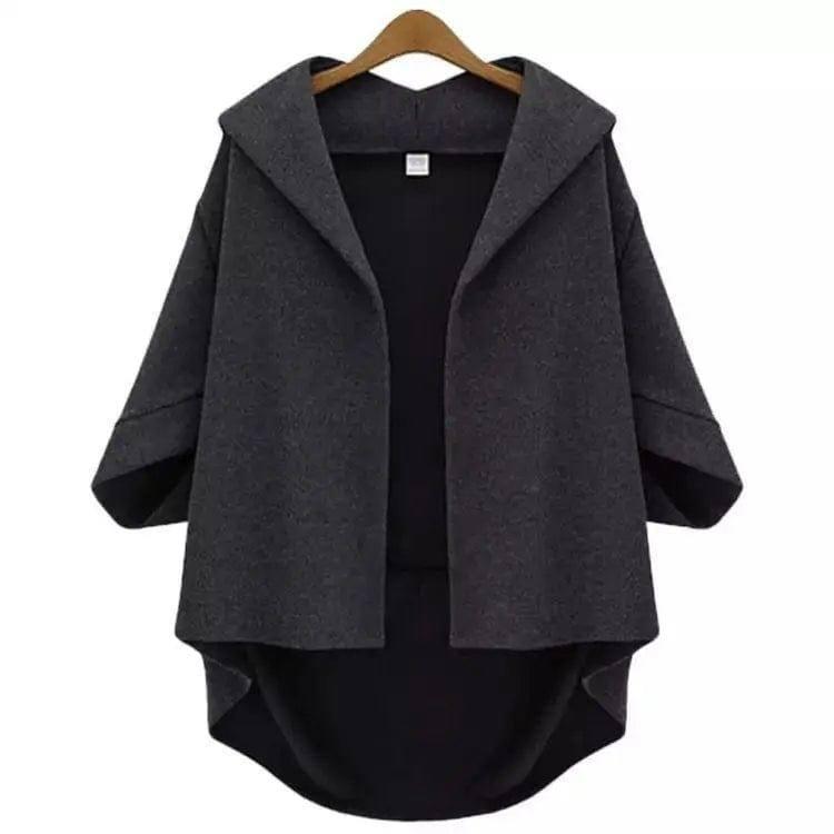 Ladies Fashion Woolen Three-quarter Sleeve Jacket-Grey-5