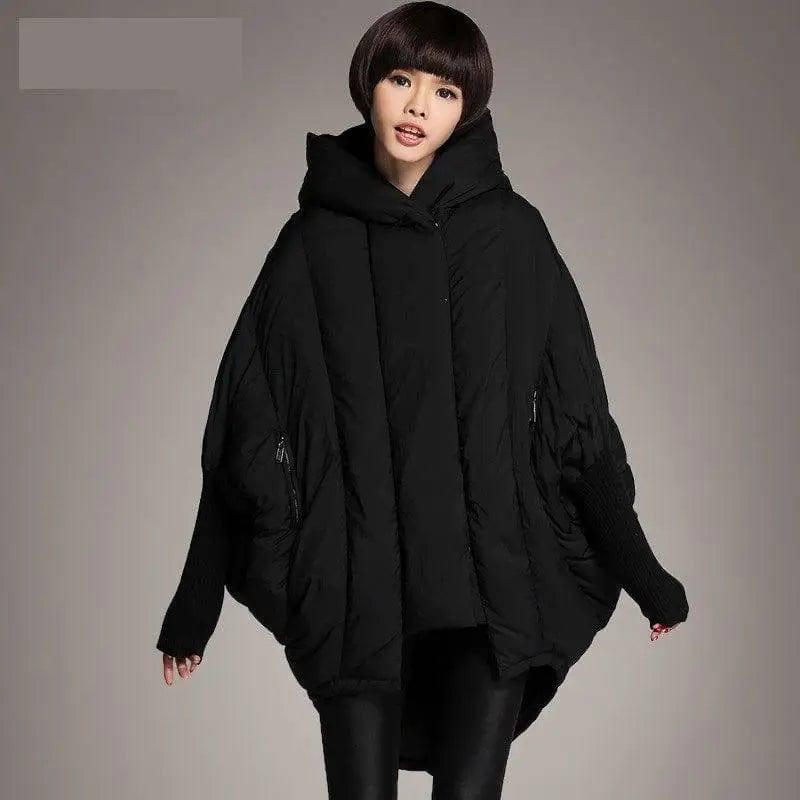 Ladies Loose Pocket Hooded Cloak Jacket-7