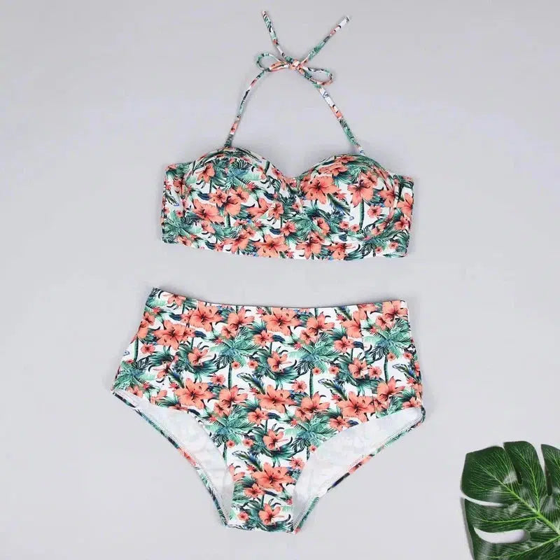Ladies Swimsuit Fashion Print Ladies Split Swimsuit-A-7