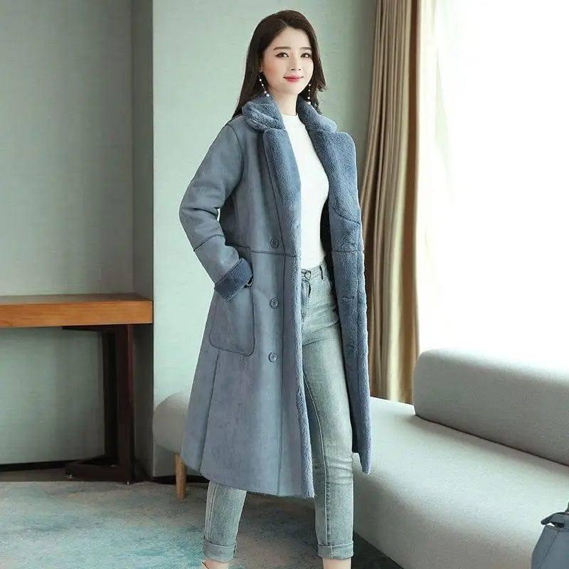 Lamb wool coat women-3