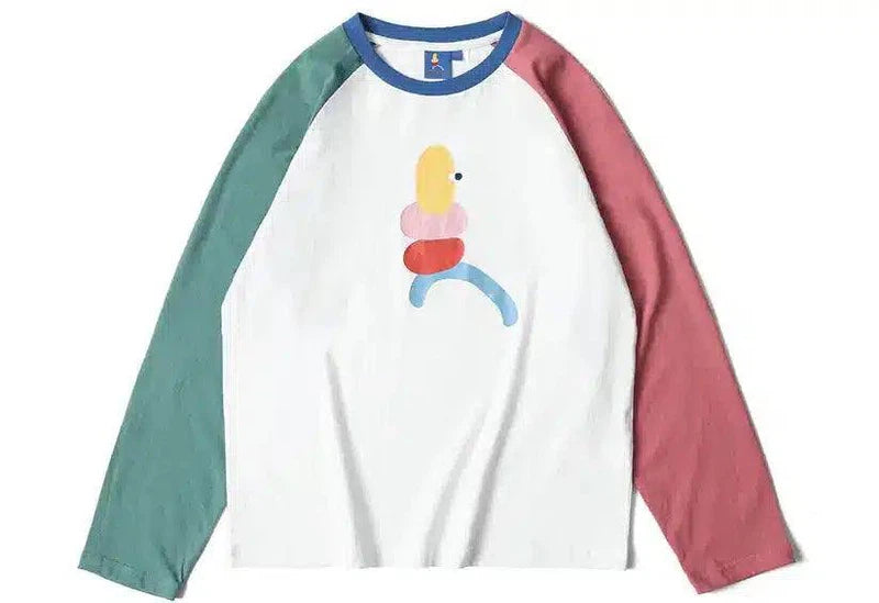 LOVEMI - Lovemi - Autumn raglan long sleeve loose T-shirt