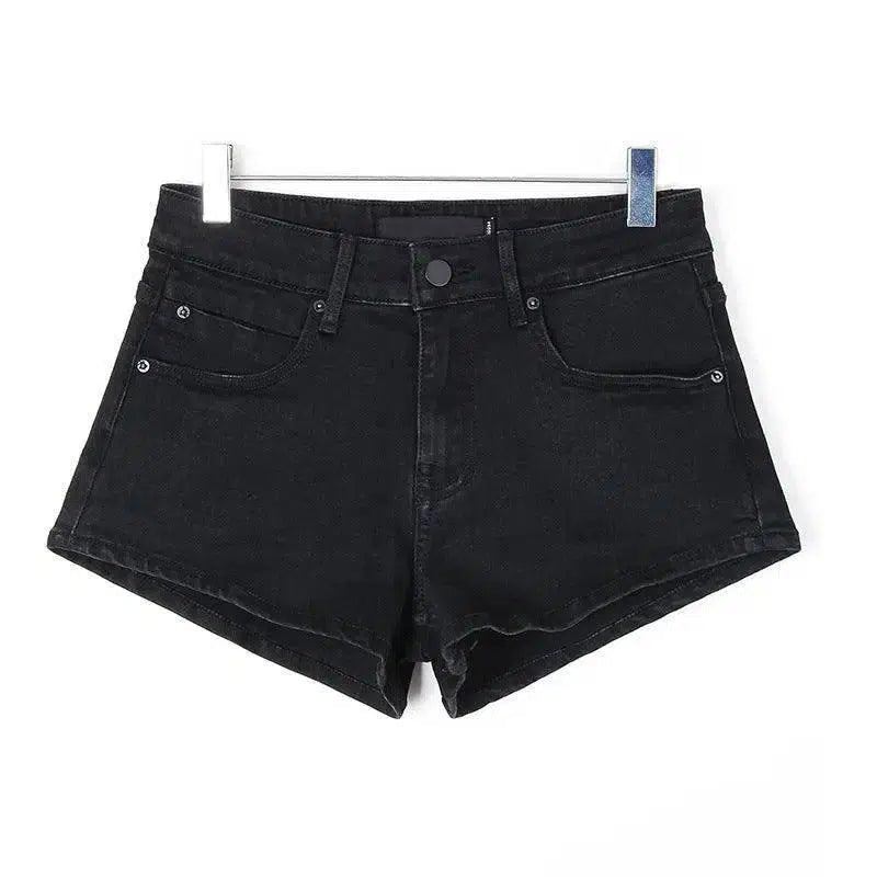 Black Denim Shorts For Women Celebrity Same Style-1