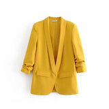 LOVEMI - Lovemi - Candy-colored sleeve pleated blazer