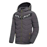 Casual hooded down jacket-Grey-3