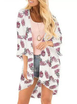 LOVEMI - Lovemi - Chiffon Printed Cardigan Sunscreen Long Kimono