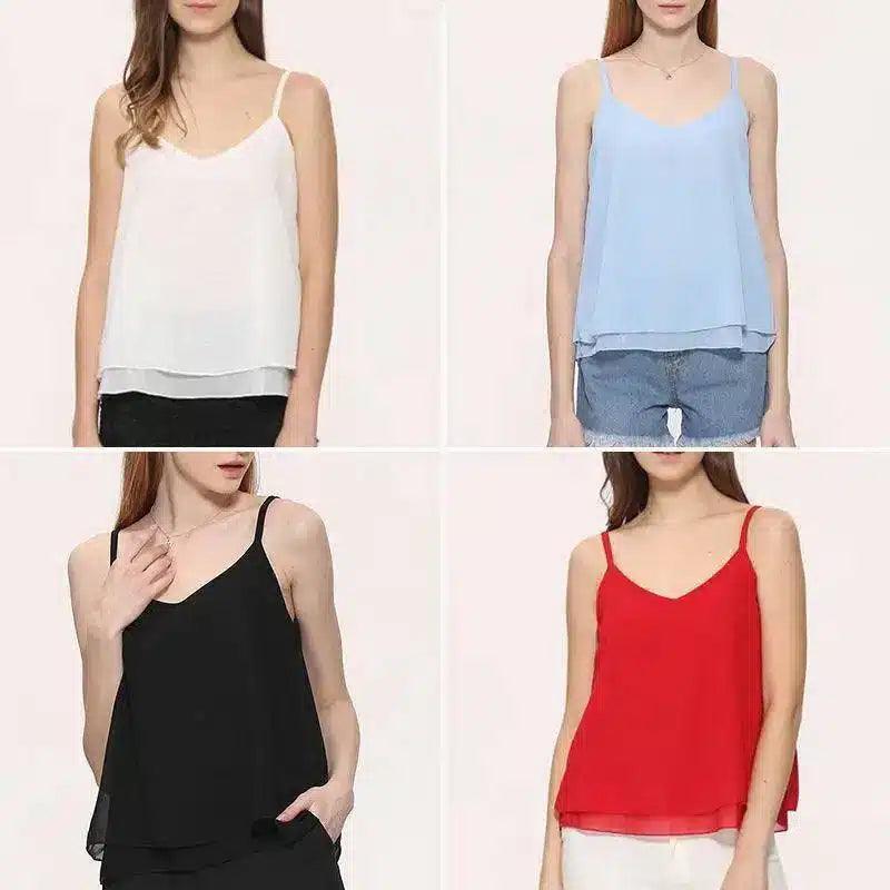 LOVEMI - Lovemi - Chiffon shirt sleeveless camisole