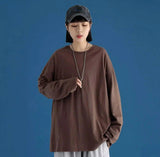 LOVEMI - Lovemi - Couple Solid Color Long-sleeved T-shirt