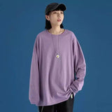 LOVEMI - Lovemi - Couple Solid Color Long-sleeved T-shirt