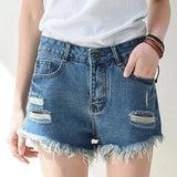 Cutoff Denim Shorts For Women-11