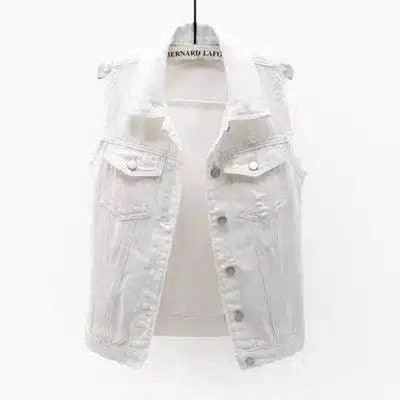 LOVEMI - Lovemi - Denim Vest Women Short Spring And Summer Slim