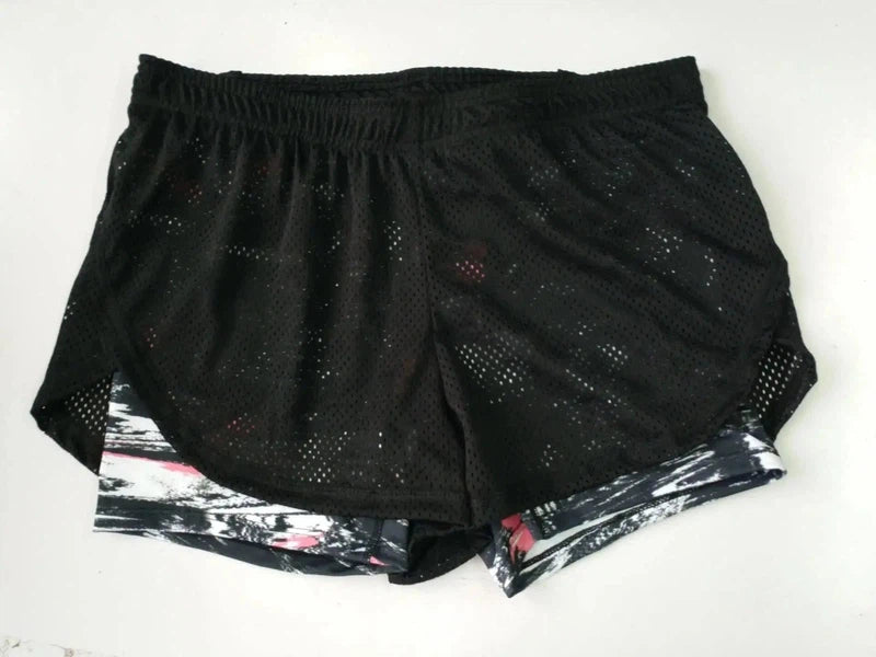 Double Layered Yoga Shorts-Printing-19