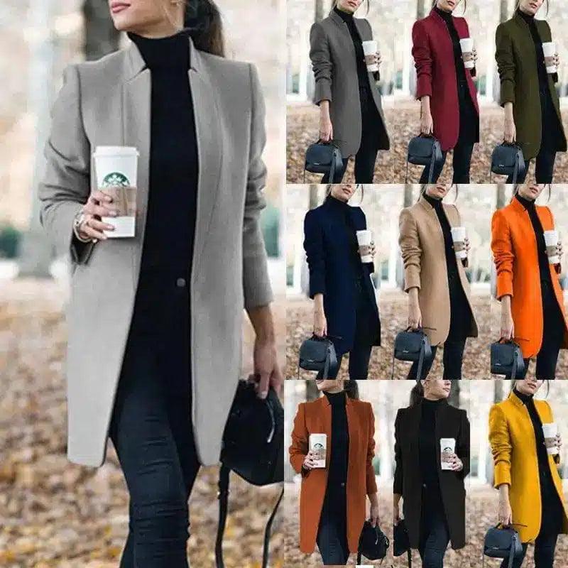 Chic Burgundy Coats for Women - Longline Style-1