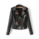 LOVEMI - Lovemi - Embroidered rivet stitching coat motorcycle jacket