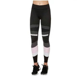 Fashion printed stitching stretch pants yoga leggings-black-1