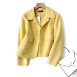 LOVEMI - Lovemi - Fashion Pure Color Woolen Coat Women Short