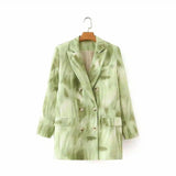 LOVEMI - Lovemi - Fashion Style Gradient Color Double-Breasted Loose