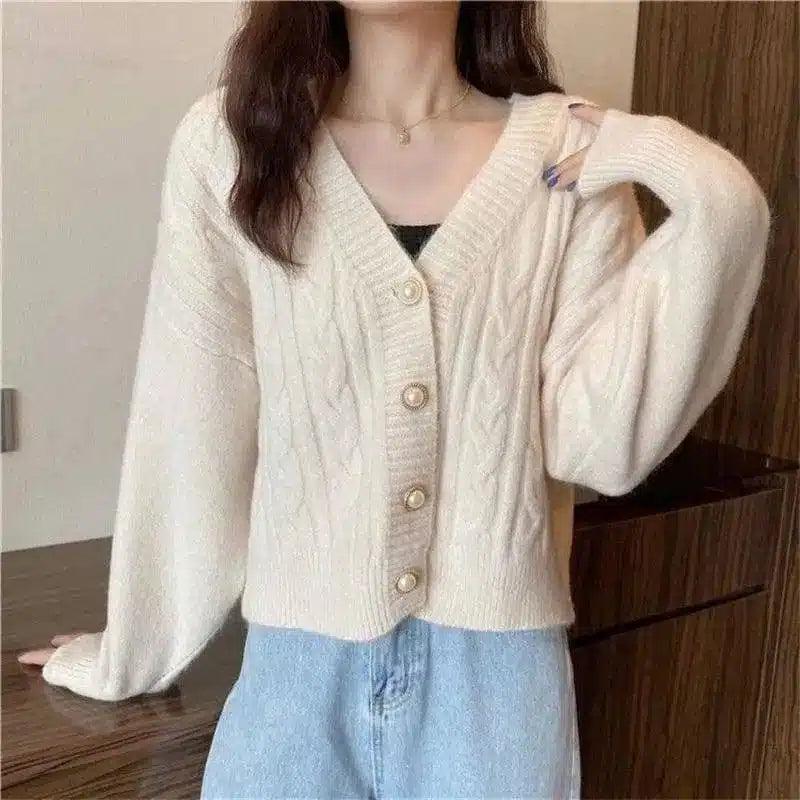 LOVEMI - Lovemi - French Thread Sweater Cardigan Autumn