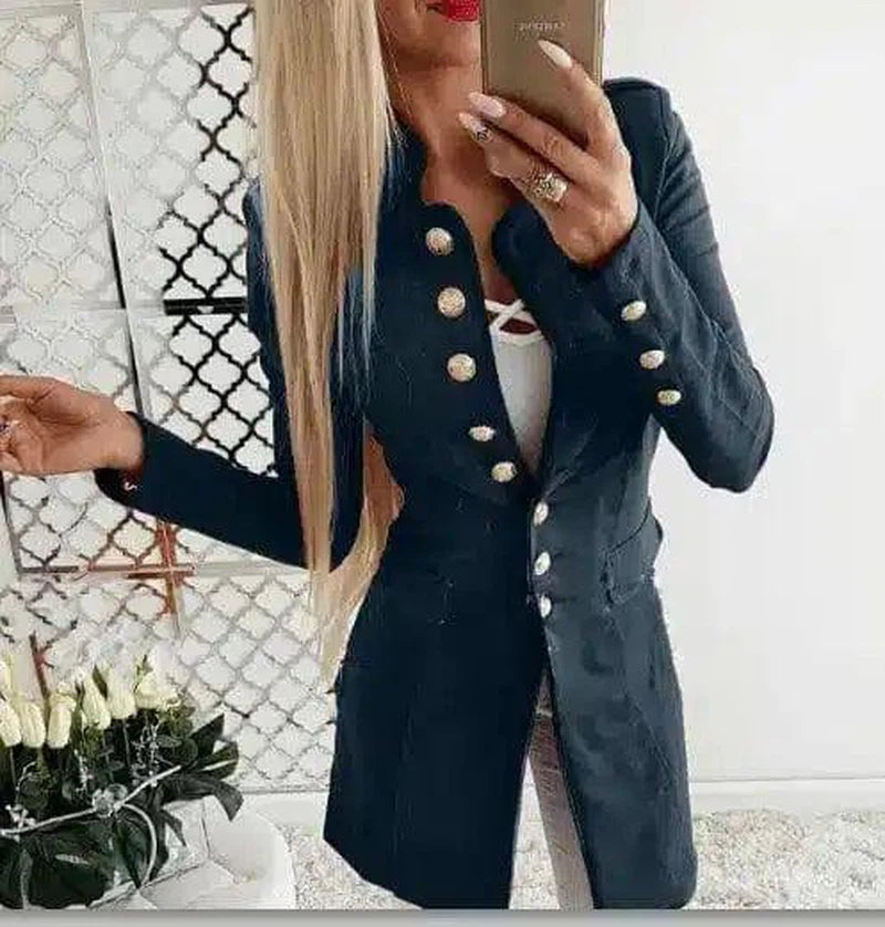 LOVEMI - Lovemi - Long sleeved buttoned slim blazer