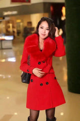 LOVEMI - Lovemi - Mid-length Winter Coat With Woolen Collar And