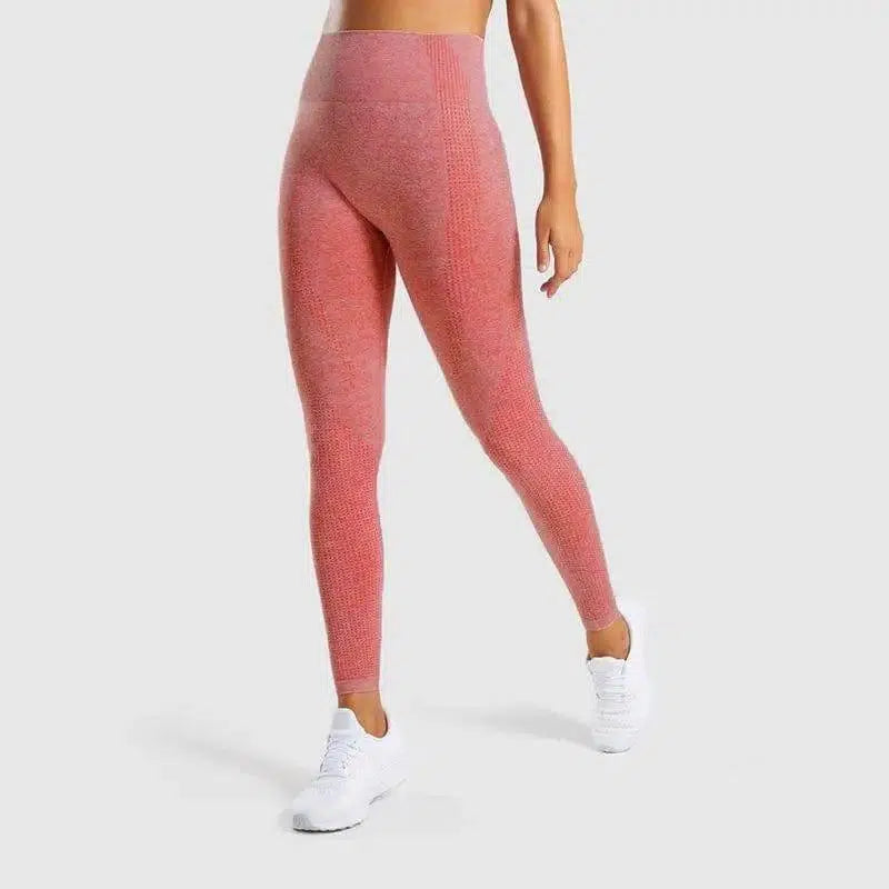 Seamless Jacquard Little Gym Pants Lady-Red-5