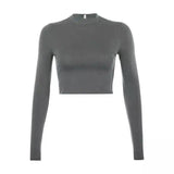 LOVEMI - Lovemi - Skinny solid color all-match ladies top