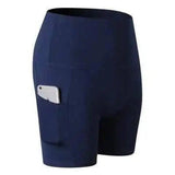 Three-point yoga shorts-Blue-2