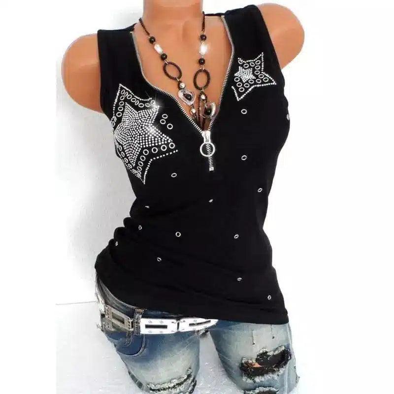 LOVEMI - Lovemi - V-neck diamond sleeveless vest