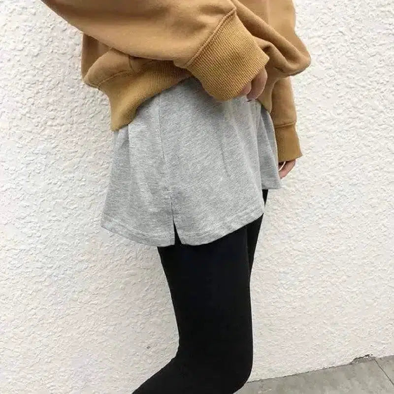 LOVEMI - Lovemi - Wear a Fake Hem Sweatshirt With a Hem Skirt Casual