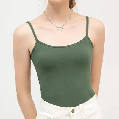 Women's Slim Fit Camisole Top-Green-3