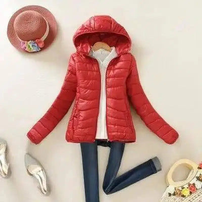 Winter coat with padded cotton hood-DEEP RED-4