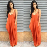 Women Summer Dress 2019 Casual Long Dresses Plus Size-Orange-35