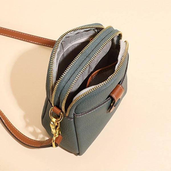 Lychee Pattern Mobile Phone Bag Small High Quality Leather Crossbody Bags For Women Wallet-6