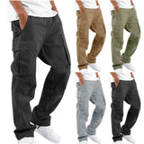 Men's Workwear Drawstring Multi-pocket Casual Pants-2