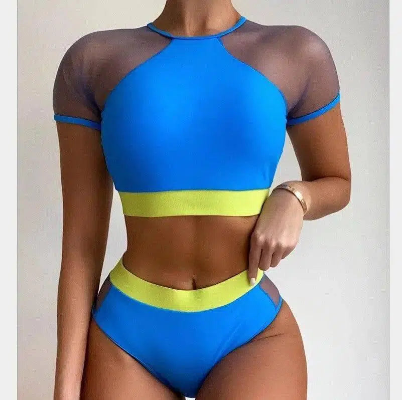 Mesh Bandage Cool Swimsuit High Waist Sexy Bikini-1