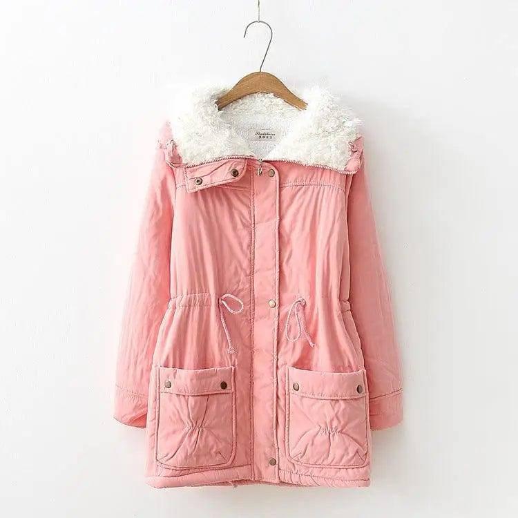 Mid-length Slim-fit Peach Skin Coat-10