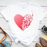 New Fashion Women T-shirt Colorful Butterfly Petal Print-24