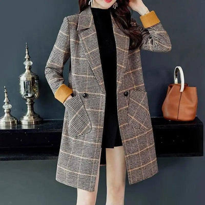 Ol long sleeve loose women's woolen coat-4