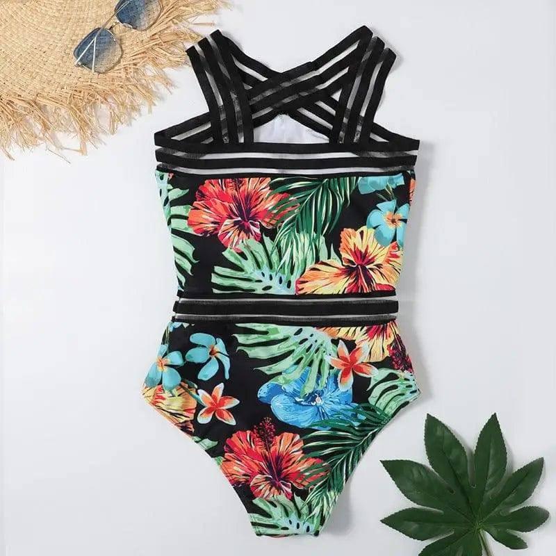 One-piece Printed Bikini-Blackflower-2