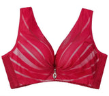 Plus Size Sexy Underwear Bras For Women Lingerie Crop-WineRed-3