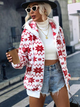 Printed Christmas Style Coat For Women-3