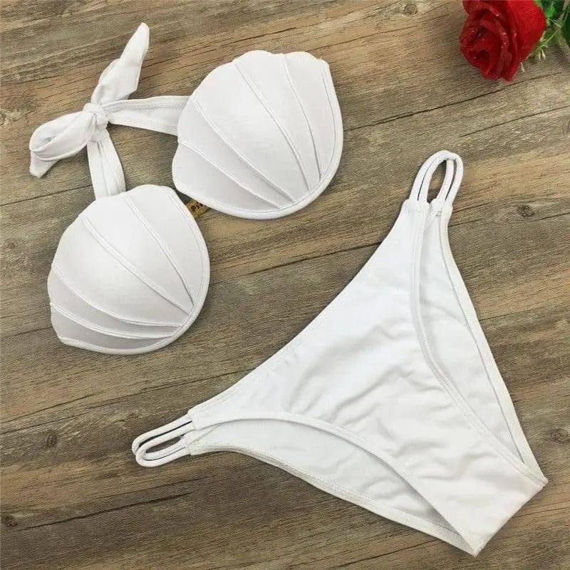 Product Sling White Shell Bikini Summer Sexy-White-5