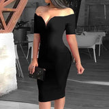 Pure color tight skirt and backpack hip dress-3