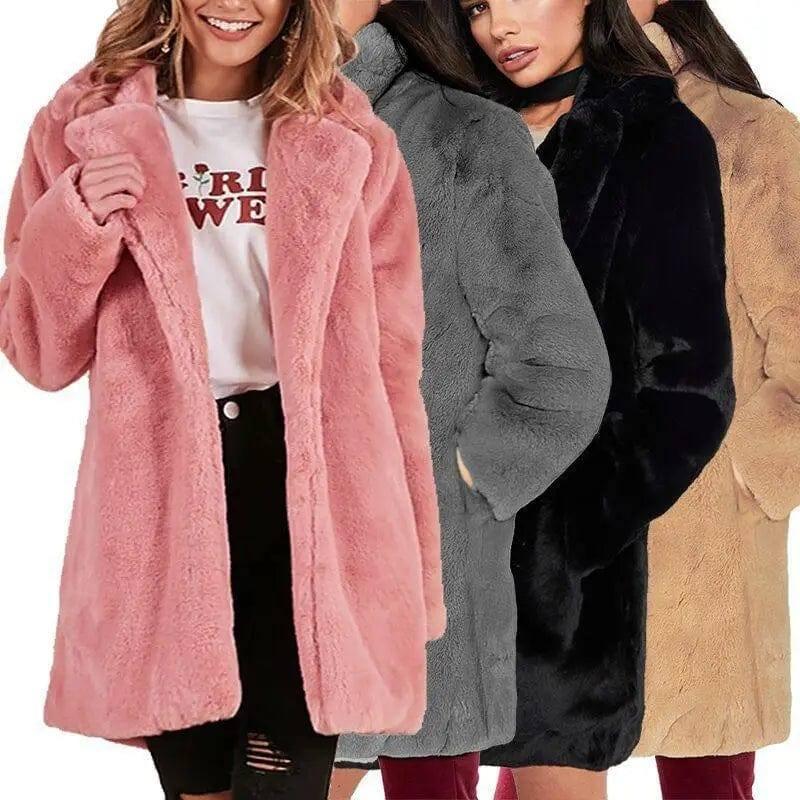 Rabbit fur faux fur coat-2