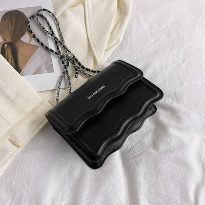 Retro Solid Color Simple And Stylish Casual Shoulder-Black-7