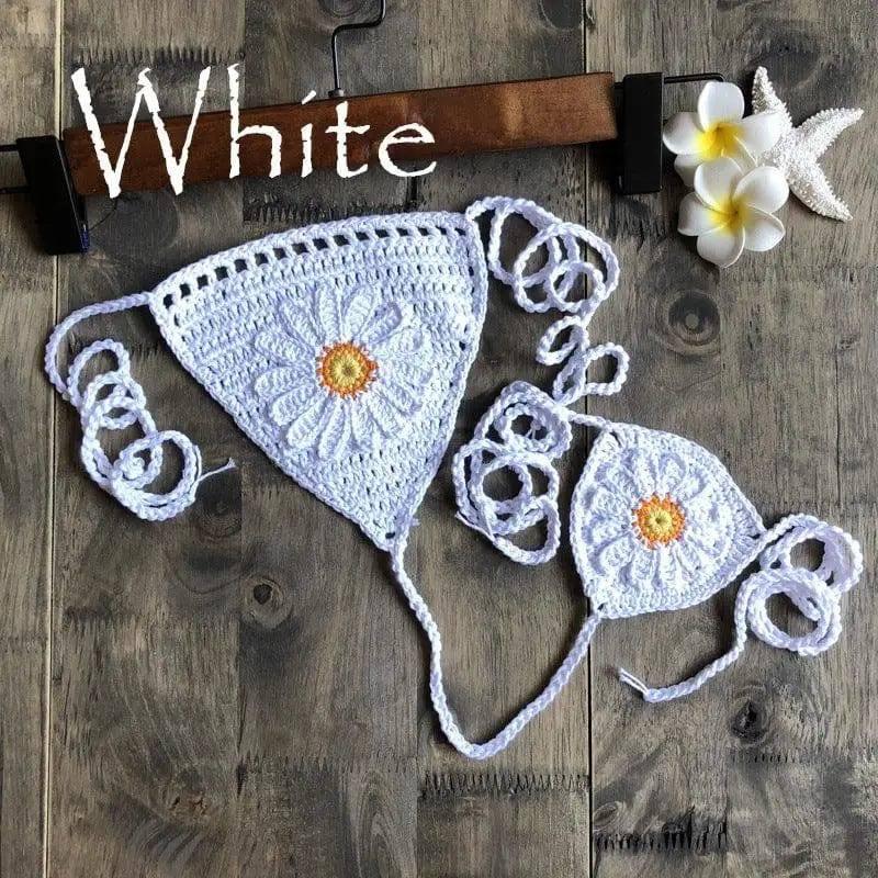 Sexy Beach Hollow Bikini Bottoms Handmade Crochet Sunflower-7