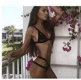 Sexy Bikini Women Set Mesh Transparent Patchwork Swimwear-2