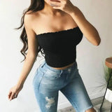 Fashion Summer Skinny Women Sleeveless Crop Tops Backl-Black-4