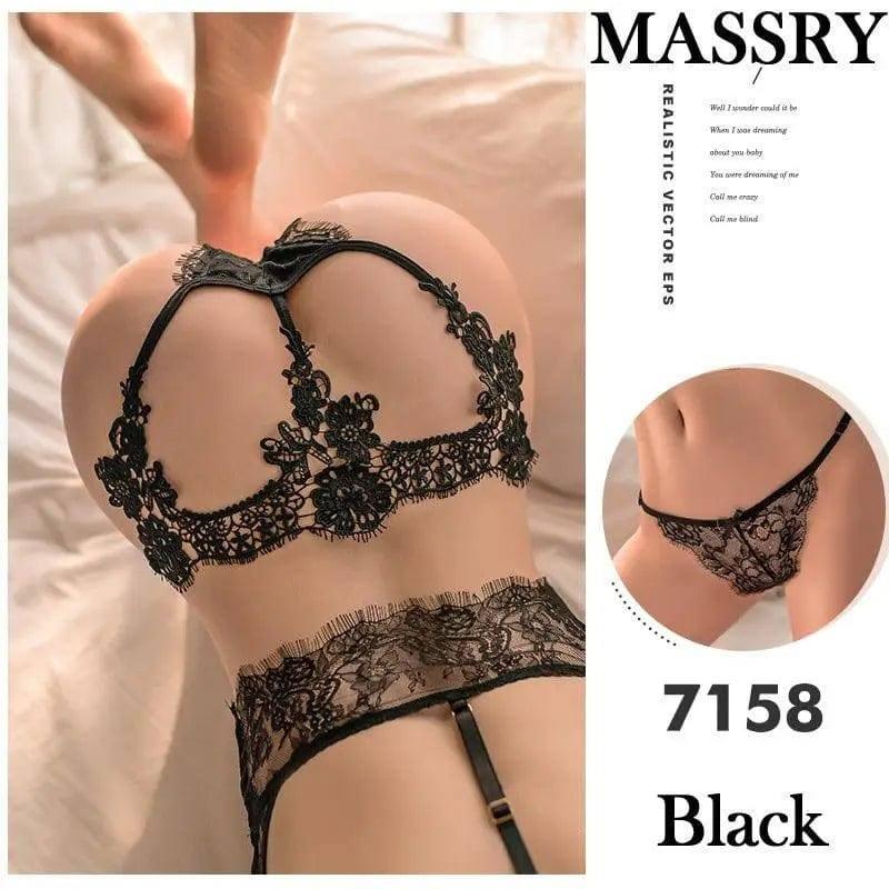 Lace-Trimmed Underwear-7158black-8