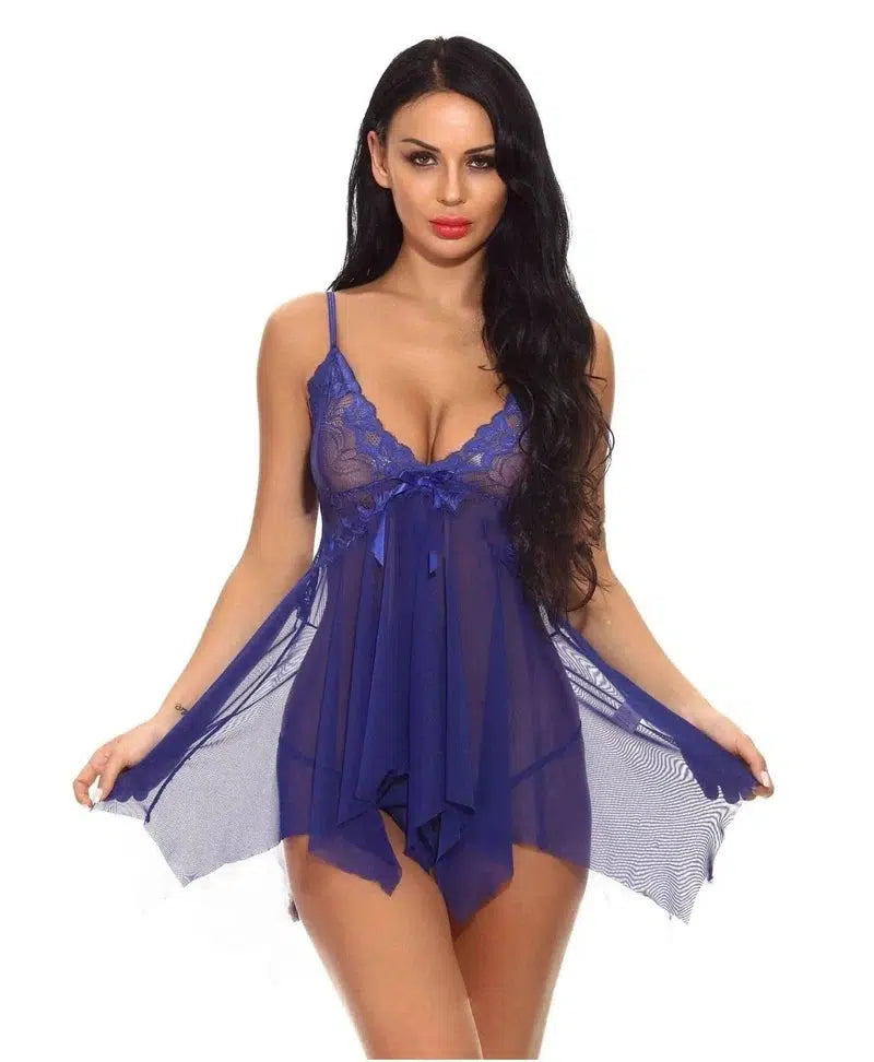 Sexy Lingerie Sexy Temptation Lace-Blue-5