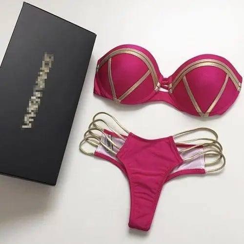 Split hard bikini-RoseRed-6